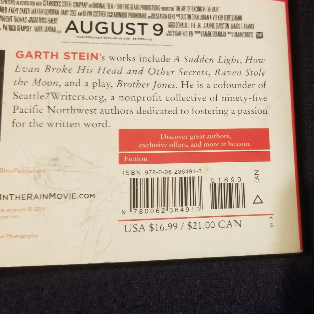 Add to order $2, Art of Racing in the Rain paperback, damaged - Picture 6 of 6